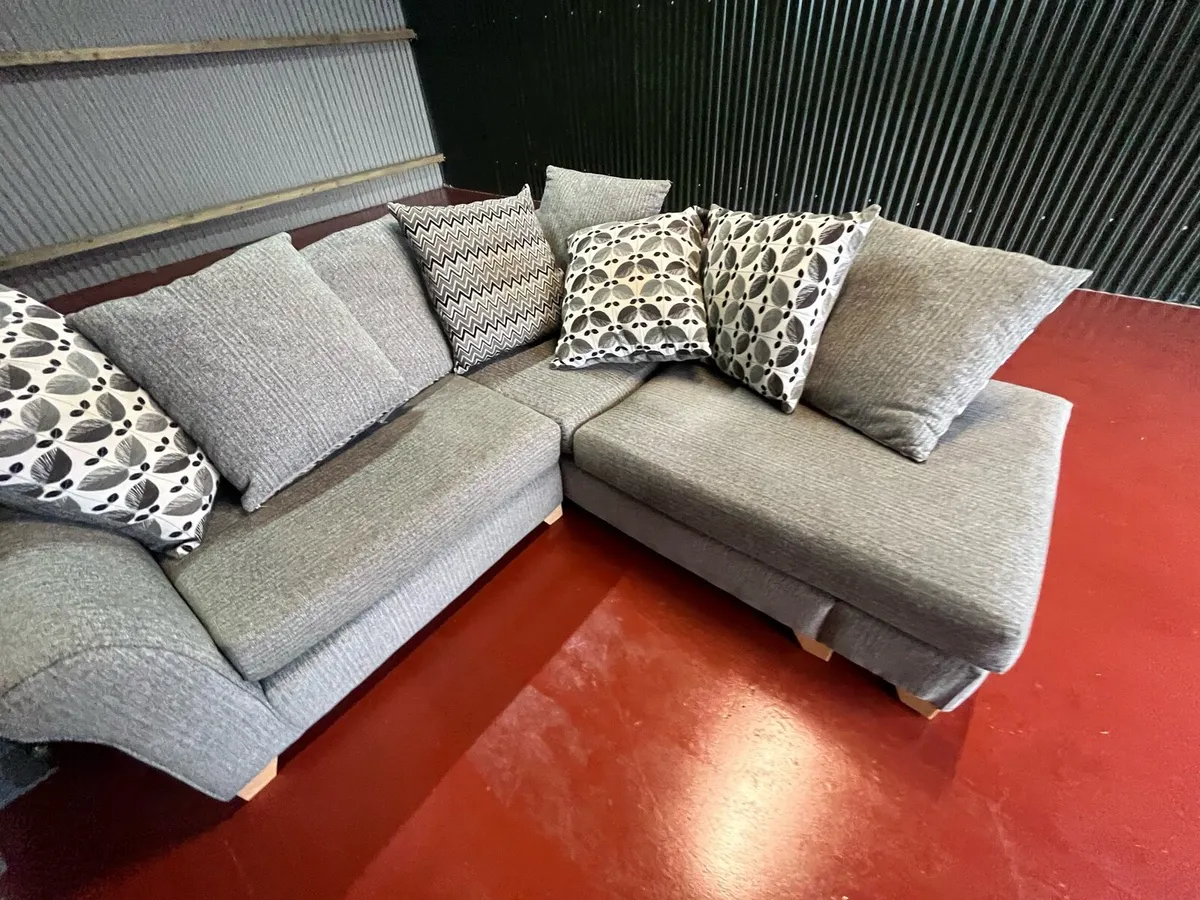 Grey corner sofa set couch furniture - Image 3