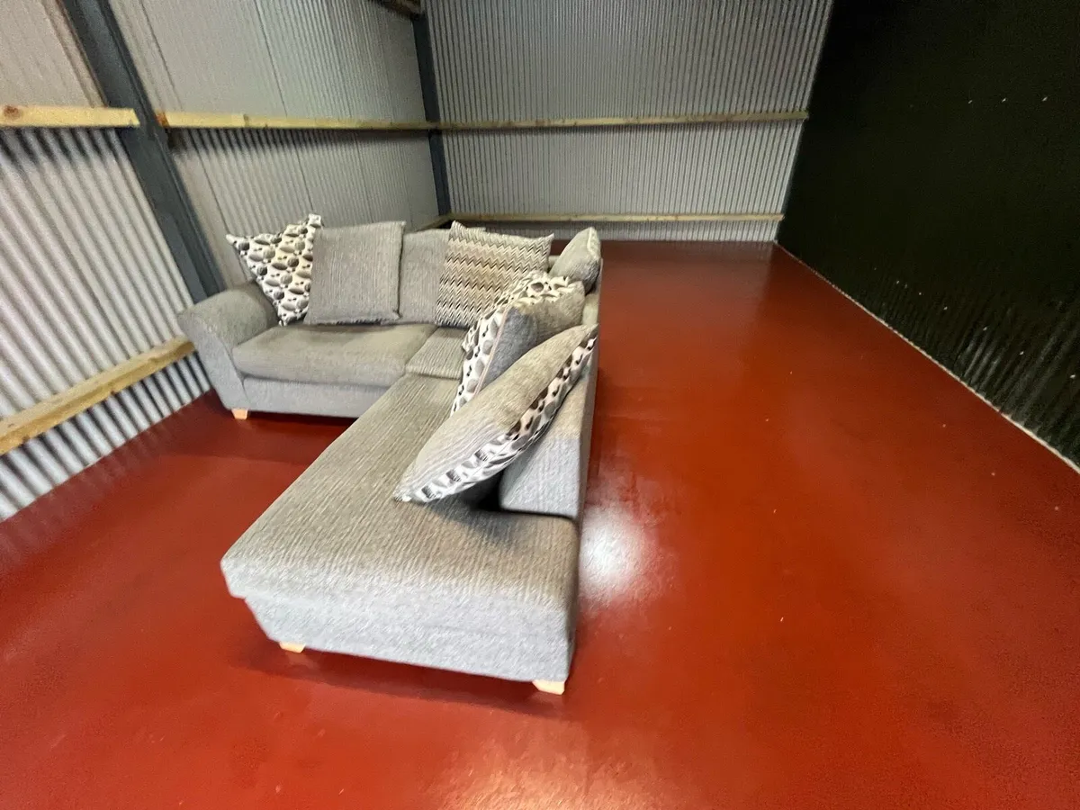 Grey corner sofa set couch furniture - Image 4