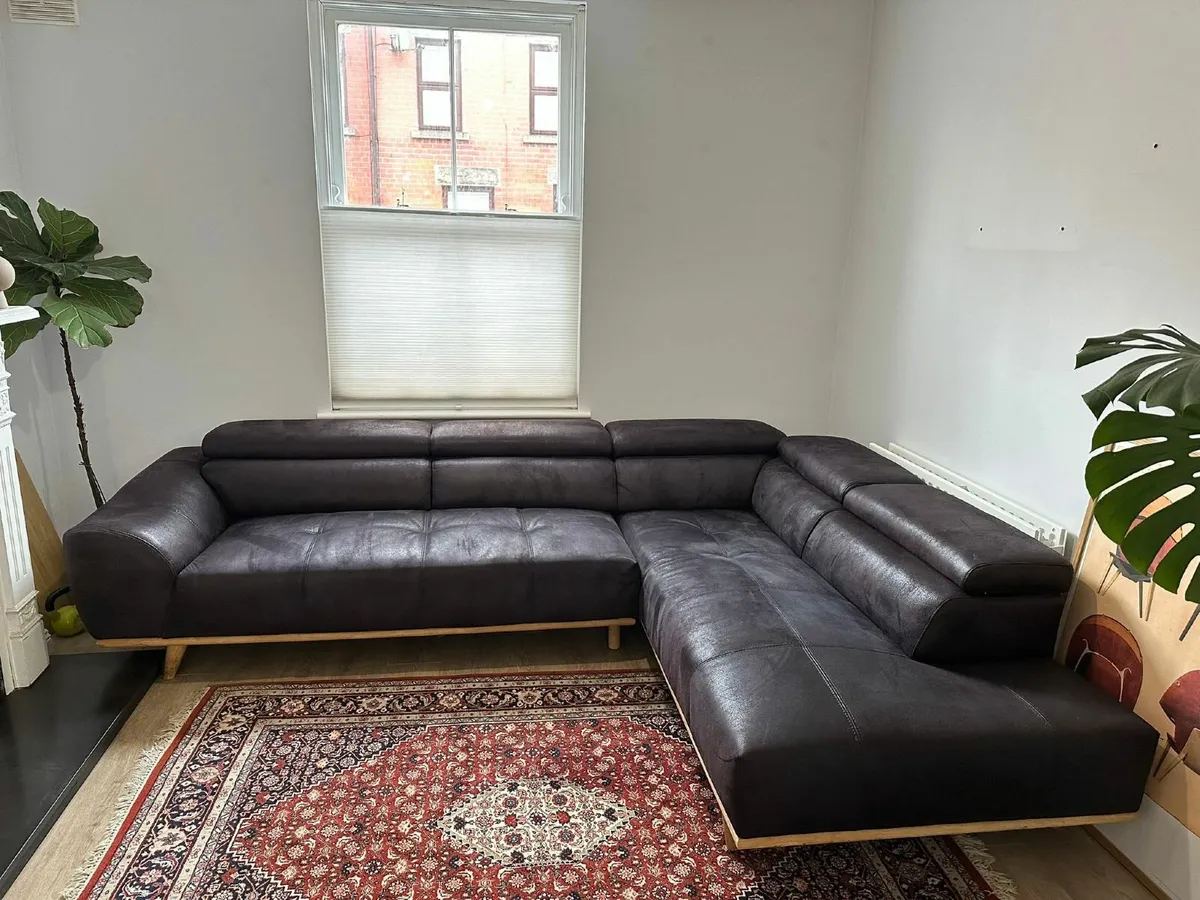 Genuine Leather Corner Sofa - Image 1