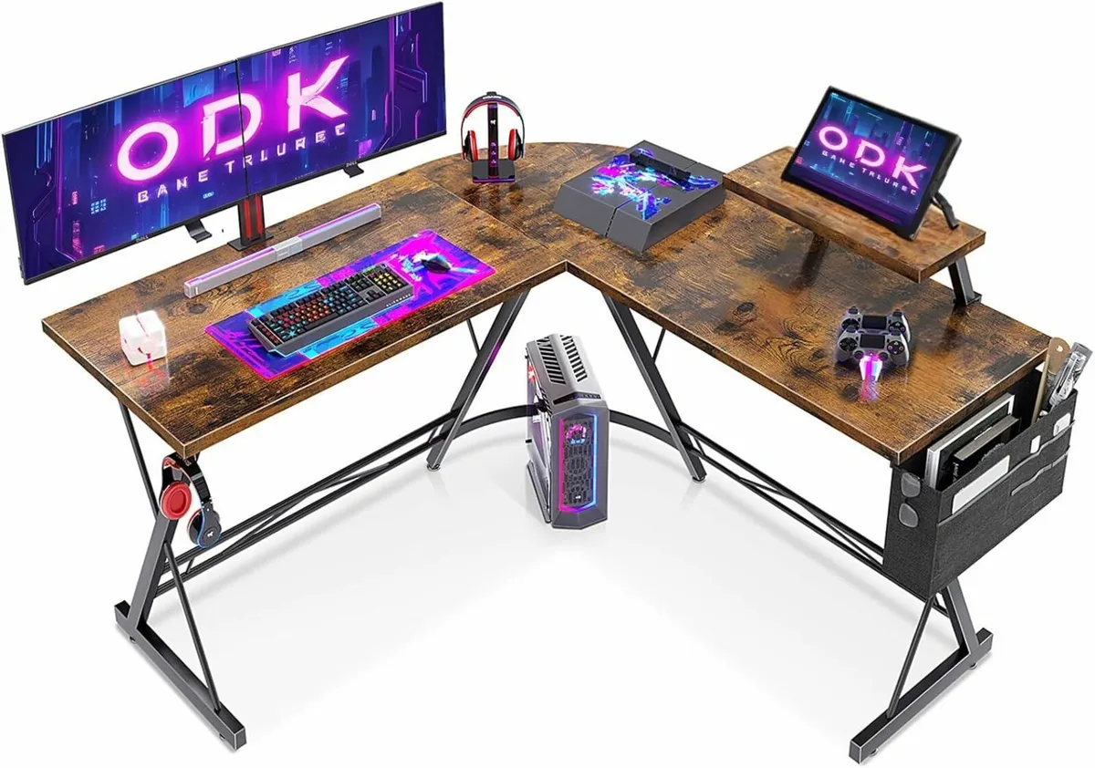 L Shaped Gaming Desk 127x127x75 cm Computer Desk - Image 1