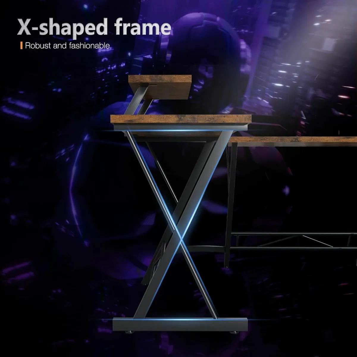L Shaped Gaming Desk 127x127x75 cm Computer Desk - Image 2