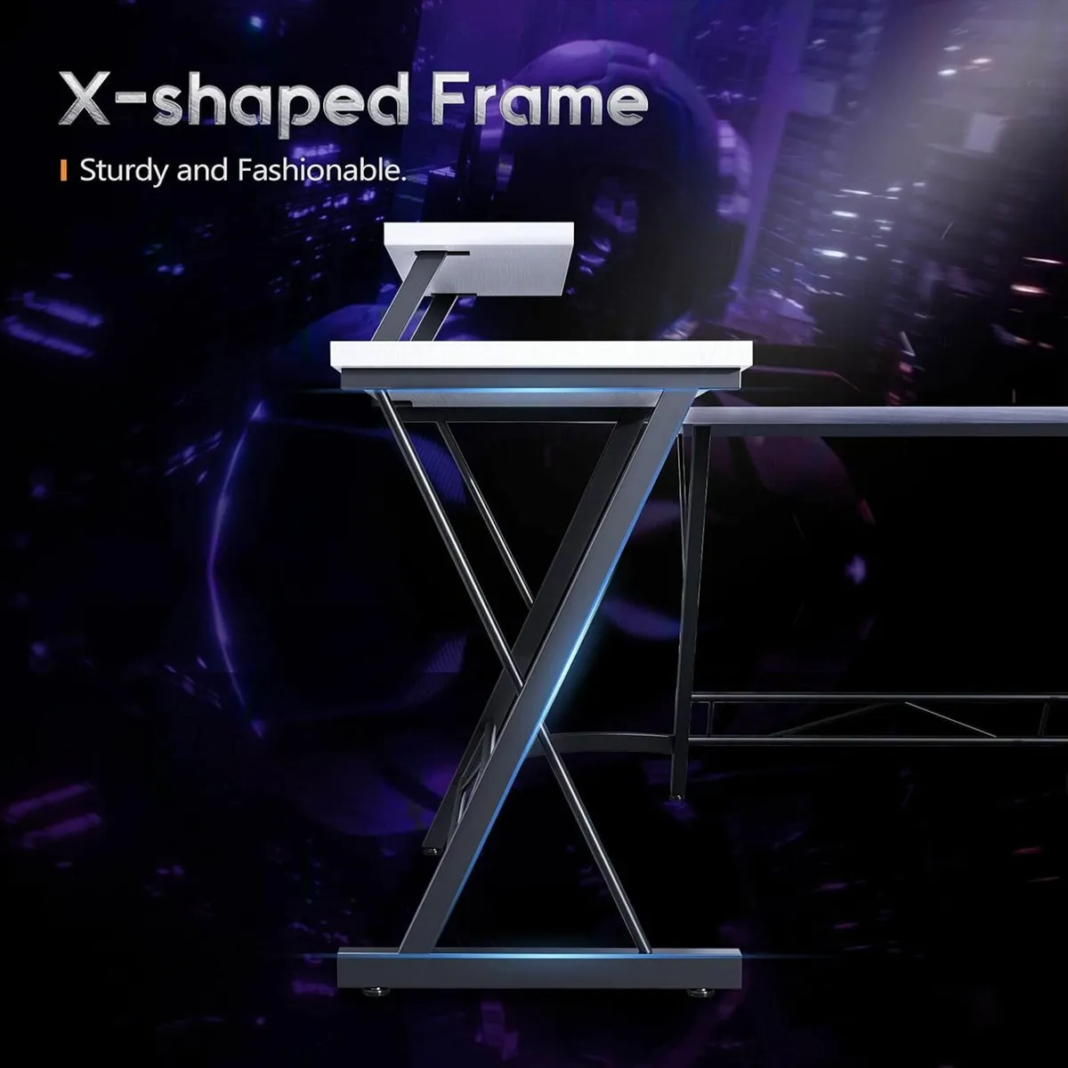 L Shaped Gaming Desk 127x127x75 cm Office Desk - Image 2