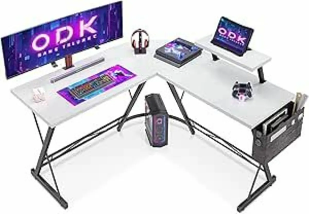 L Shaped Gaming Desk 127x127x75 cm Office Desk - Image 4
