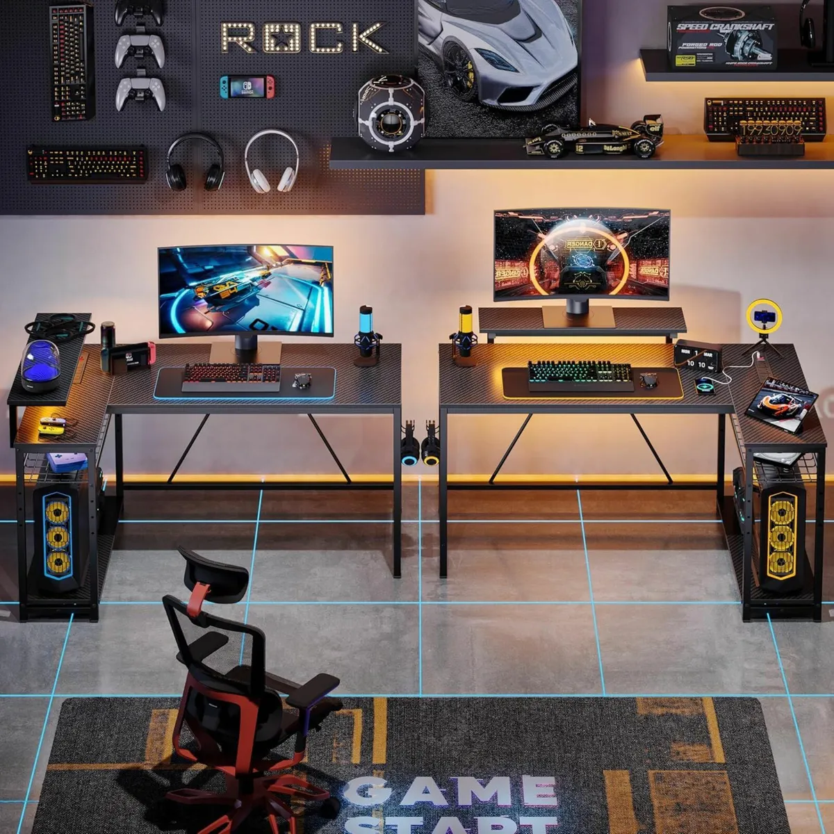 132.5 cm L-Shaped Workstation Office Gaming desk - Image 3