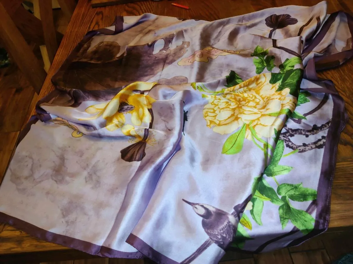 SOFT SILK SATIN, Large & Wide Sized UNISEX Scarf ! - Image 1