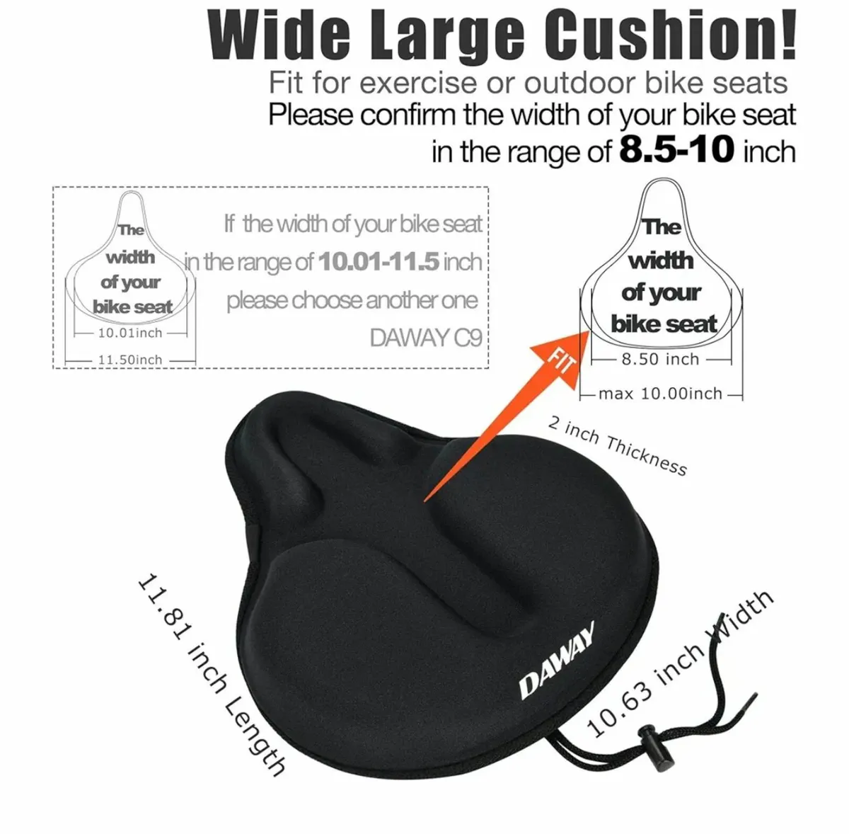 DAWAY Comfortable Exercise Bike Seat Cover - Image 4