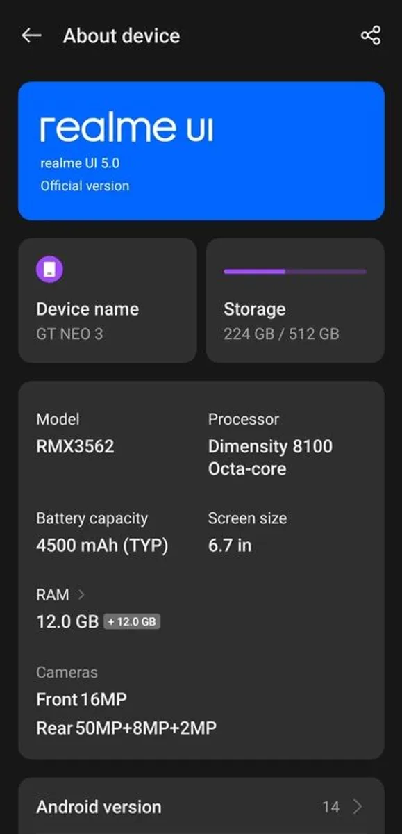 512 GB Realme GT Neo 3 150W - Image 3