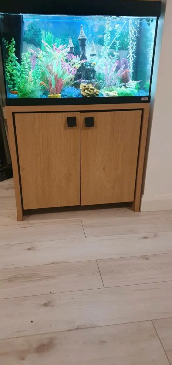 Fish aquarium with cabinet, Al pumps heater,plants - Image 2