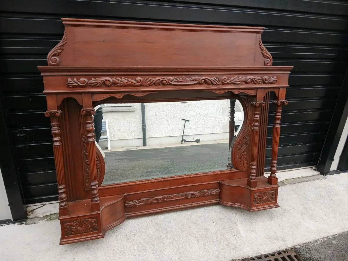 Large Overmantle Mirror - Image 1