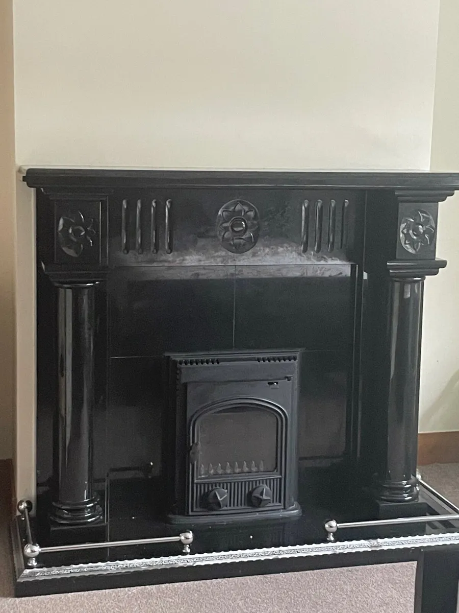 Black marble fireplace - Image 1