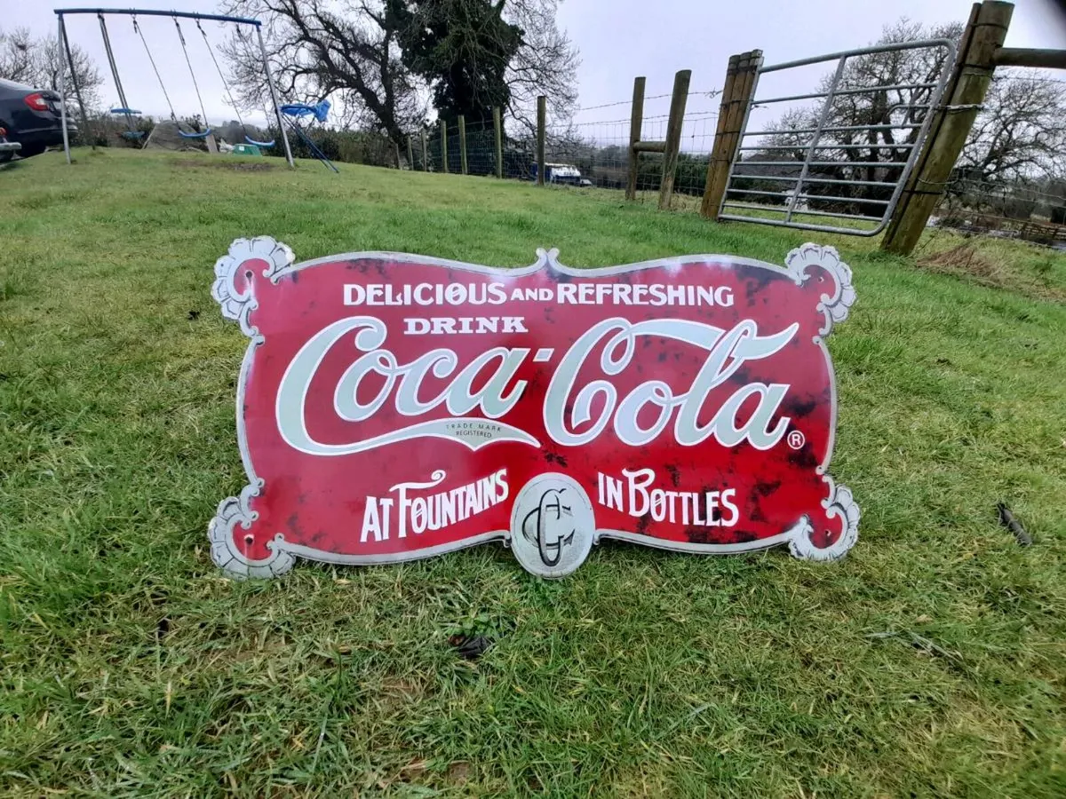 Large Coca-Cola Tin Sign - Image 1