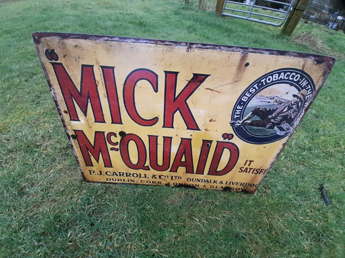 Large Mick McQuaid Tin Sign - Image 1