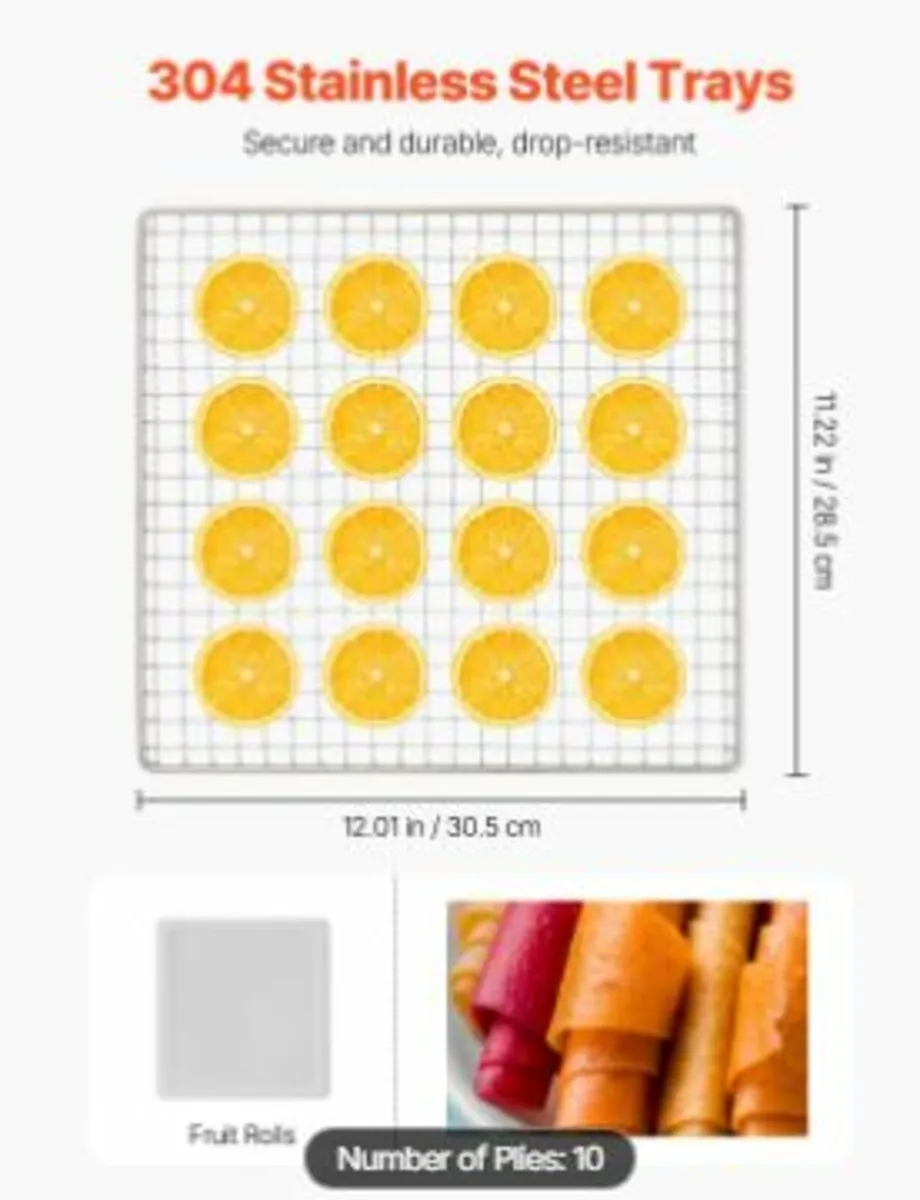10 Trays Food Dehydrator Machine Stainless Steel - Image 3