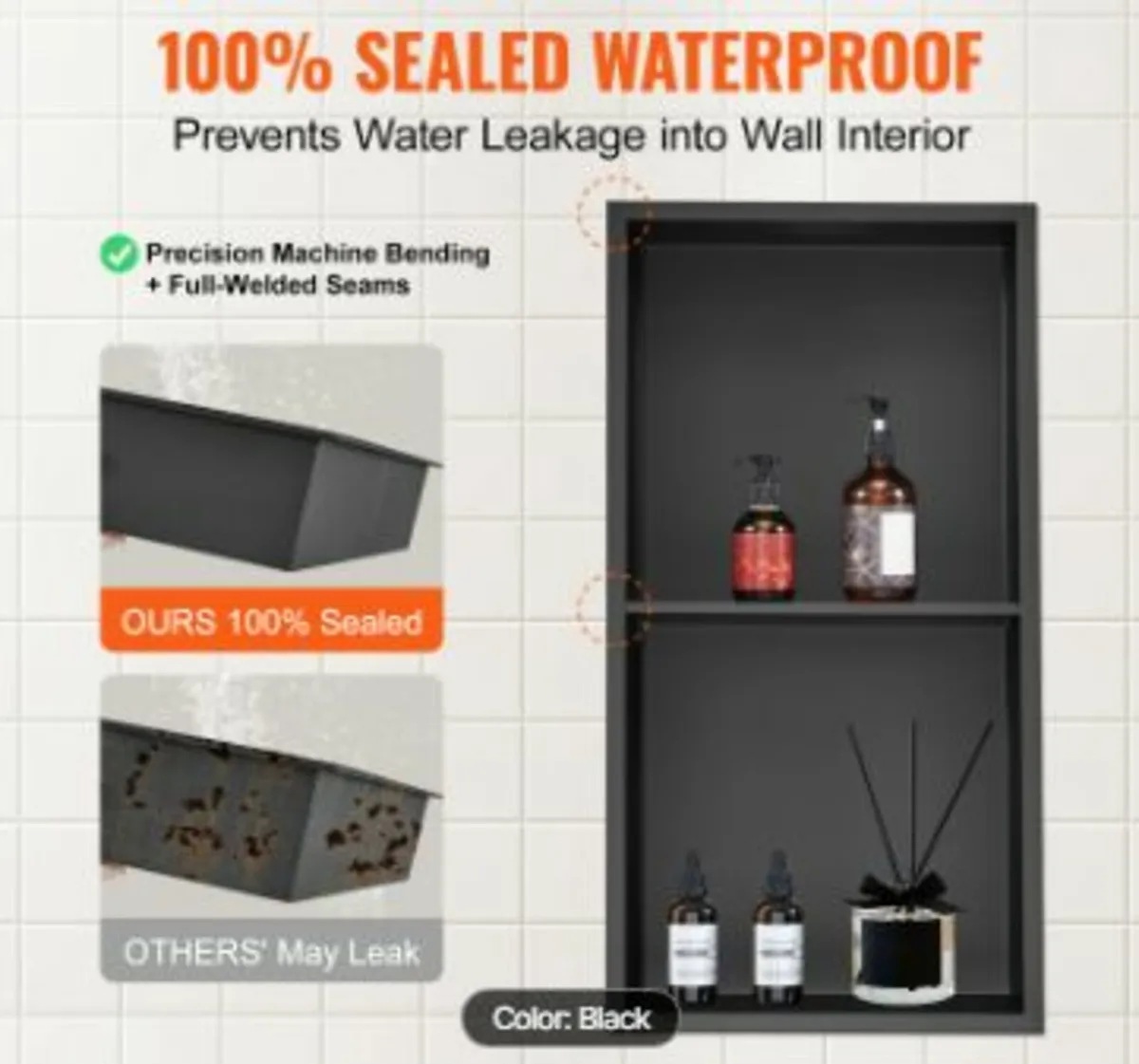 33.02 x 63.5 cm No Tile Shower Niche - Image 2