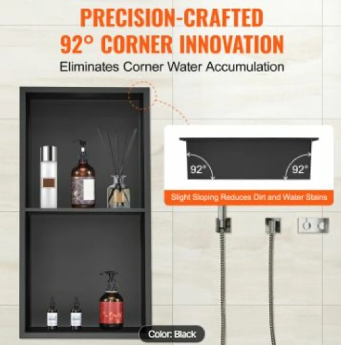 33.02 x 63.5 cm No Tile Shower Niche - Image 4