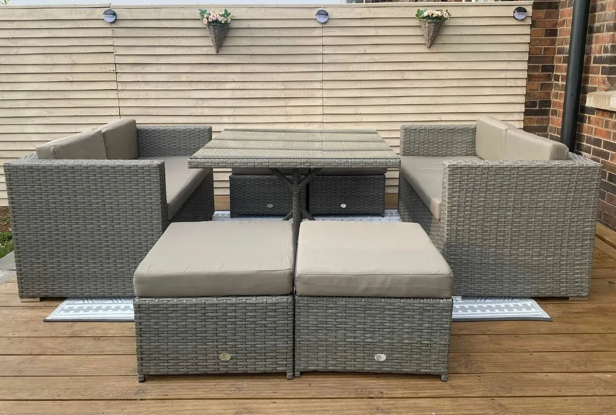 Garden furniture table and chairs 8 seater dining - Image 4
