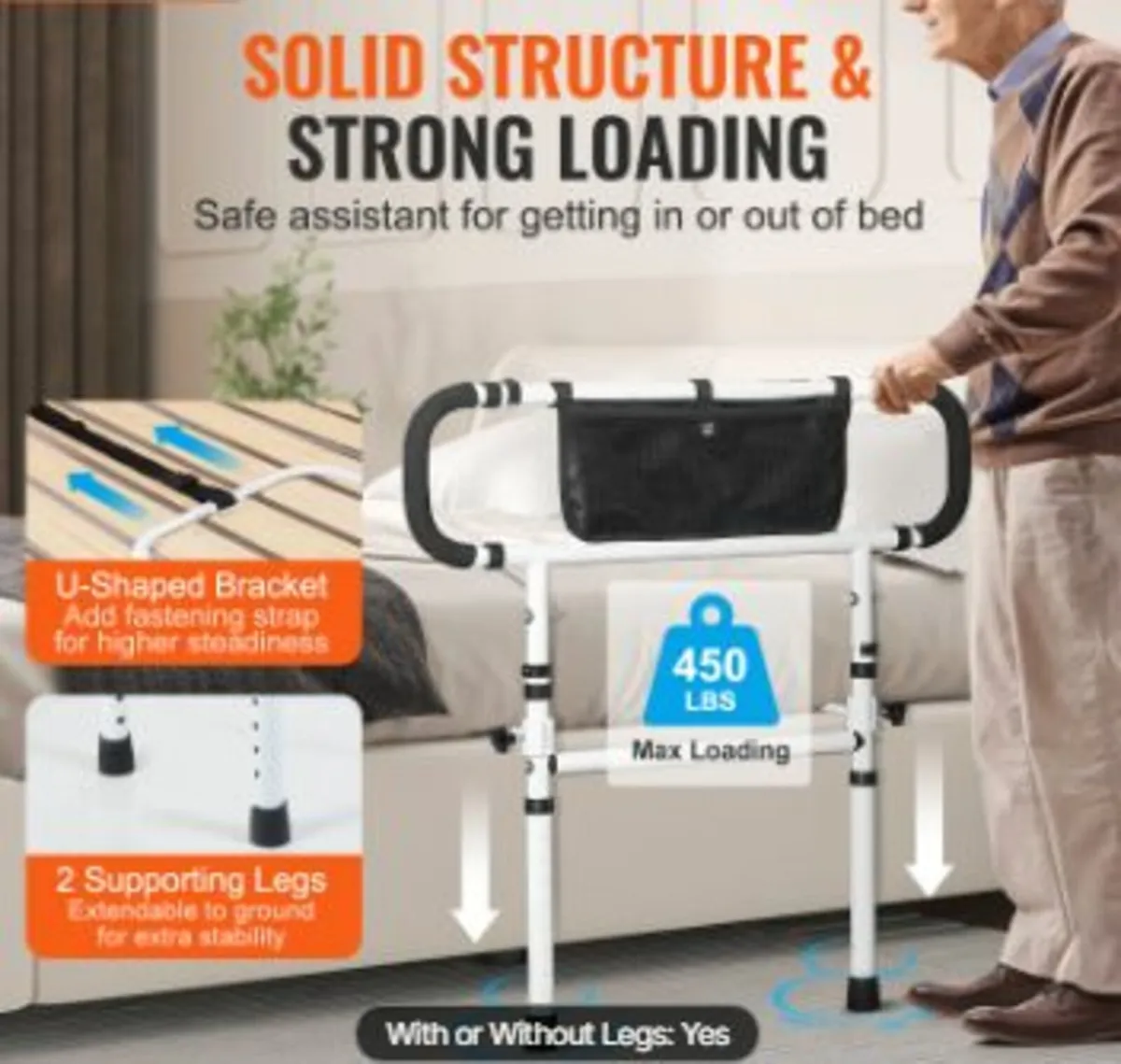 Bed Rails for Elderly Adults, 180° - Image 2