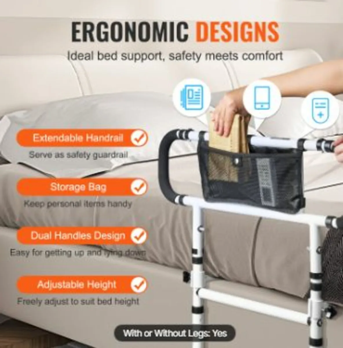 Bed Rails for Elderly Adults, 180° - Image 3