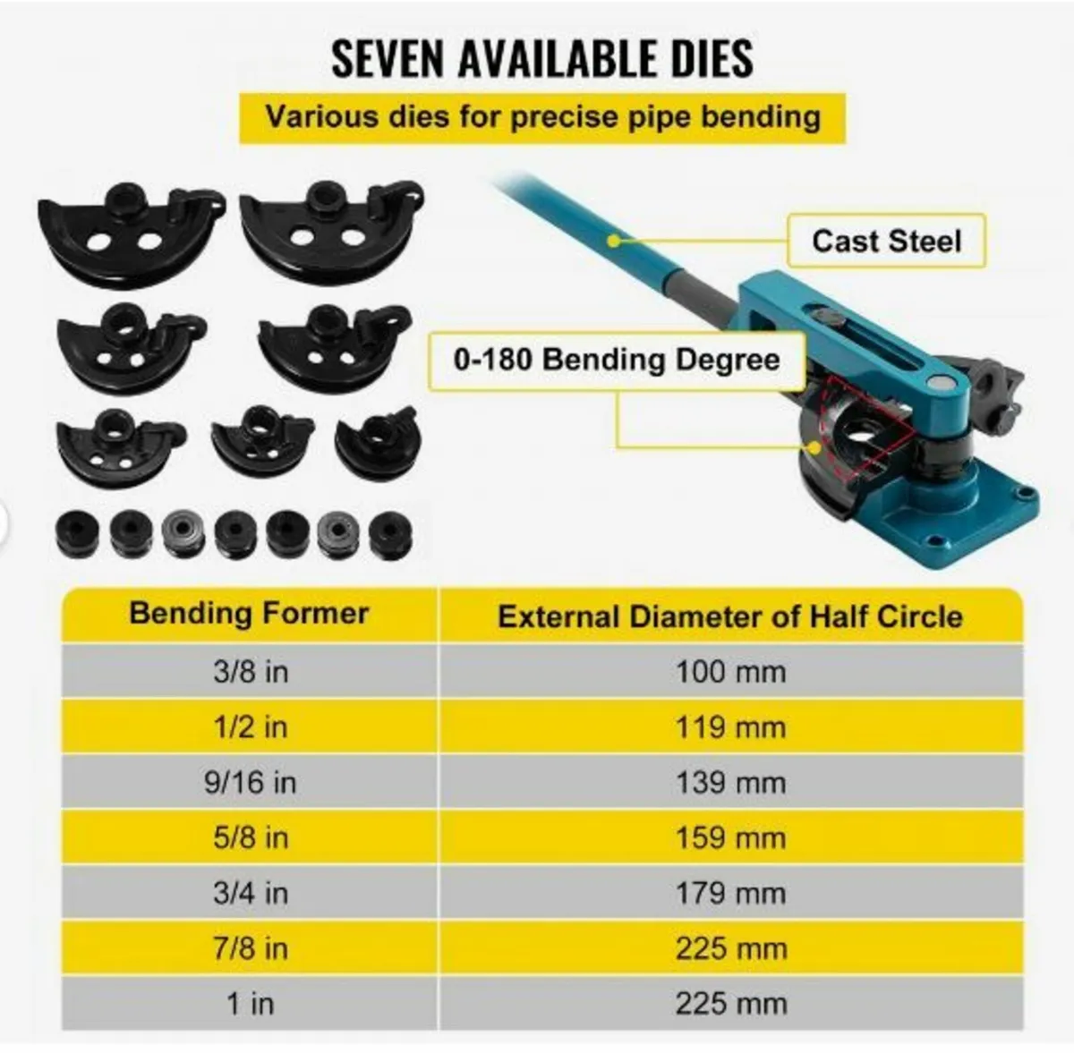 Pipe Bender 3/8 to 1 Inch Pipe Tubing Bender - Image 1