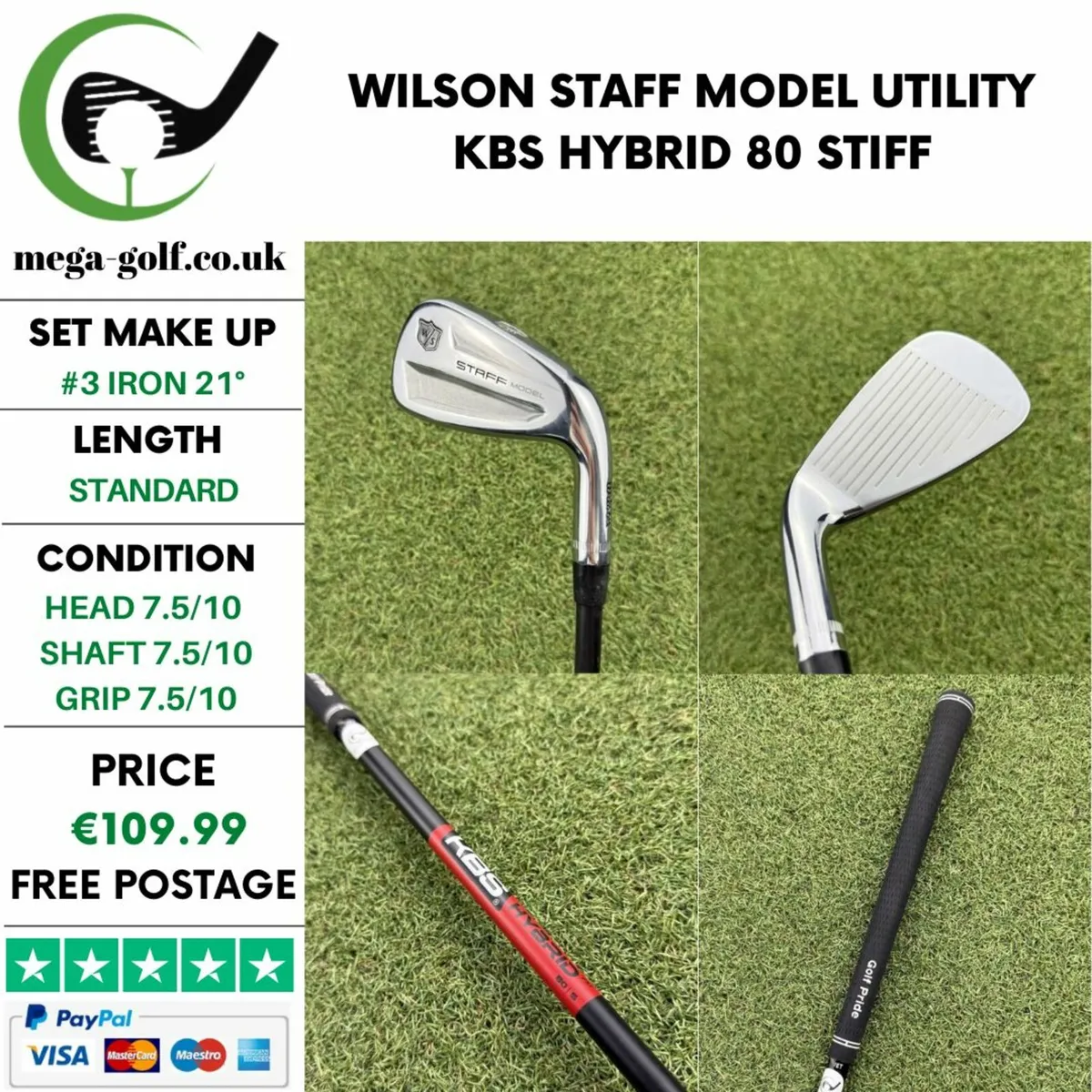 WILSON STAFF MODEL UTILITY #3 IRON 21° / STIFF - Image 1