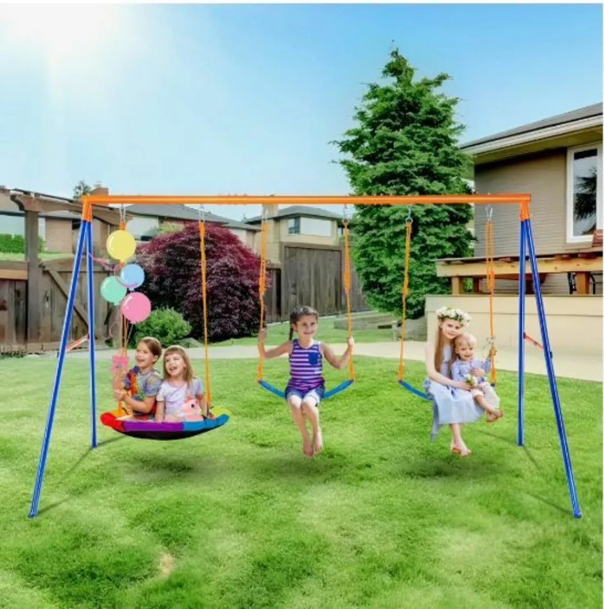 Swing Sets for Backyard 1 Saucer 2 Belt - Image 1