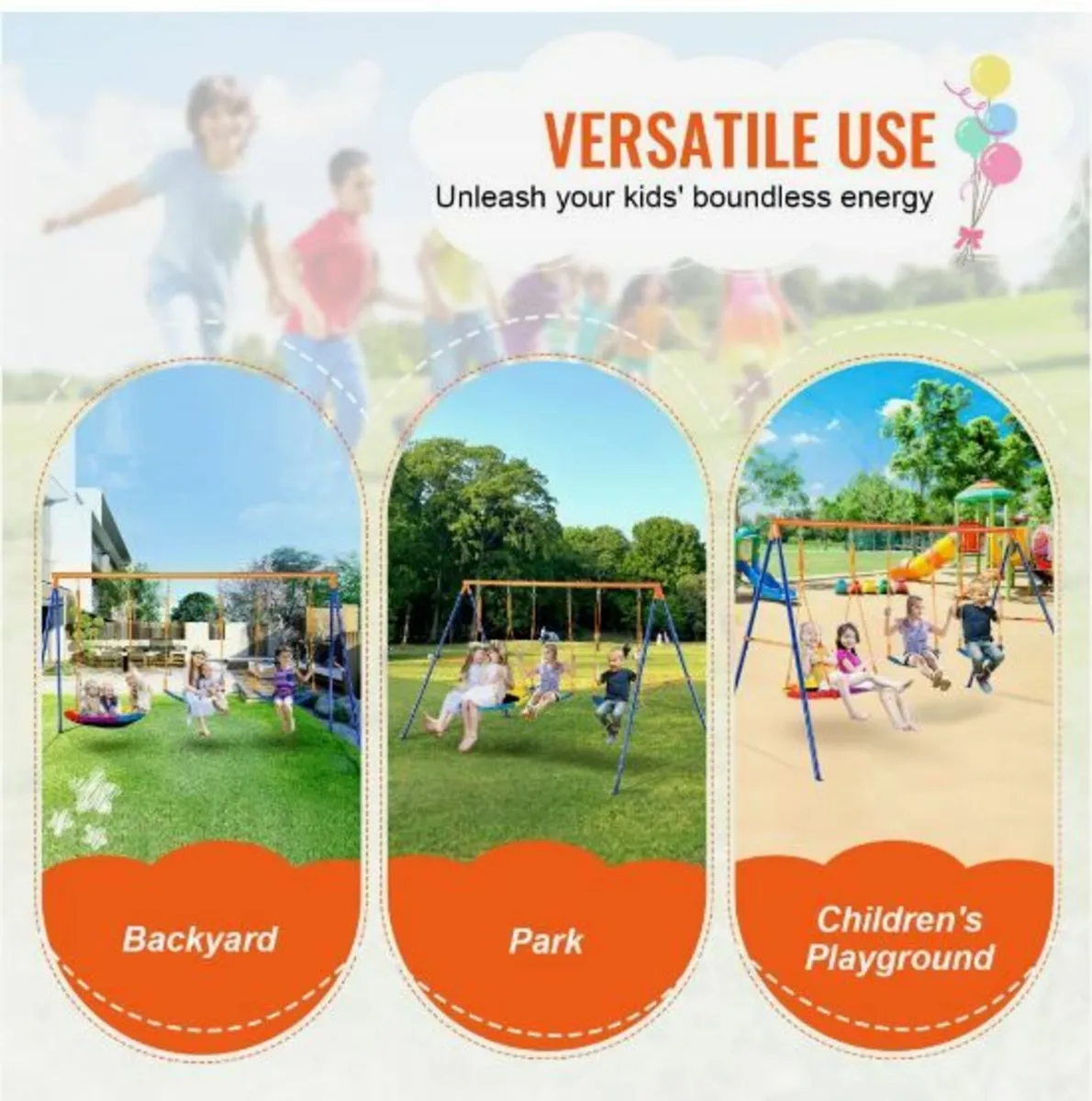 Swing Sets for Backyard 1 Saucer 2 Belt - Image 2
