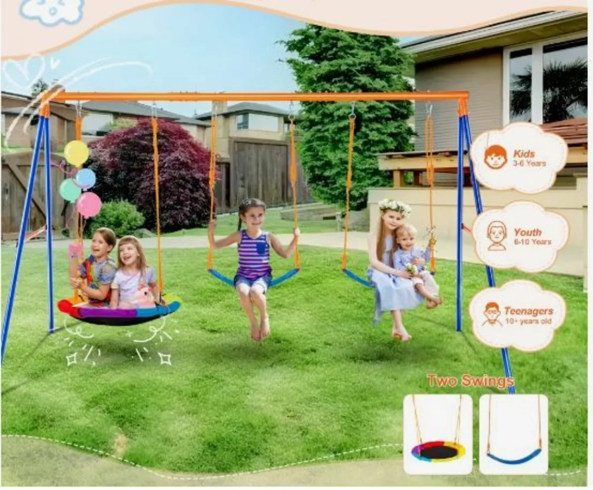 Swing Sets for Backyard 1 Saucer 2 Belt - Image 3