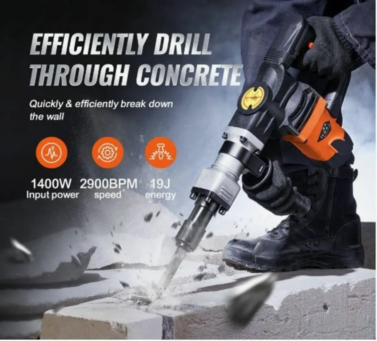 Demolition Jack Hammer Concrete Breaker 1600W - Image 2