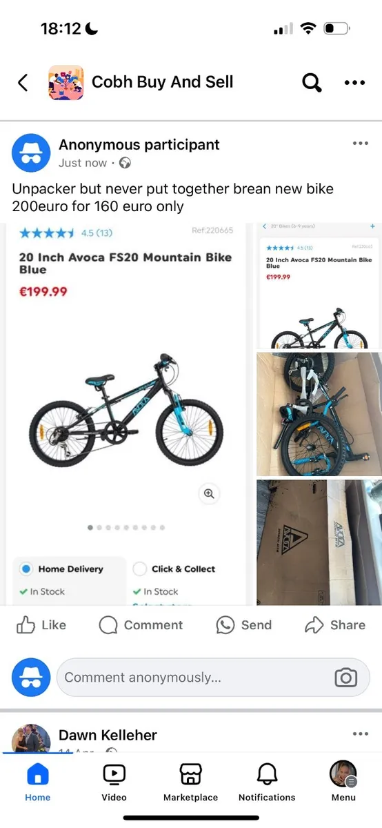 Bike kids boys Blue  Bike good from age 7/8and  up