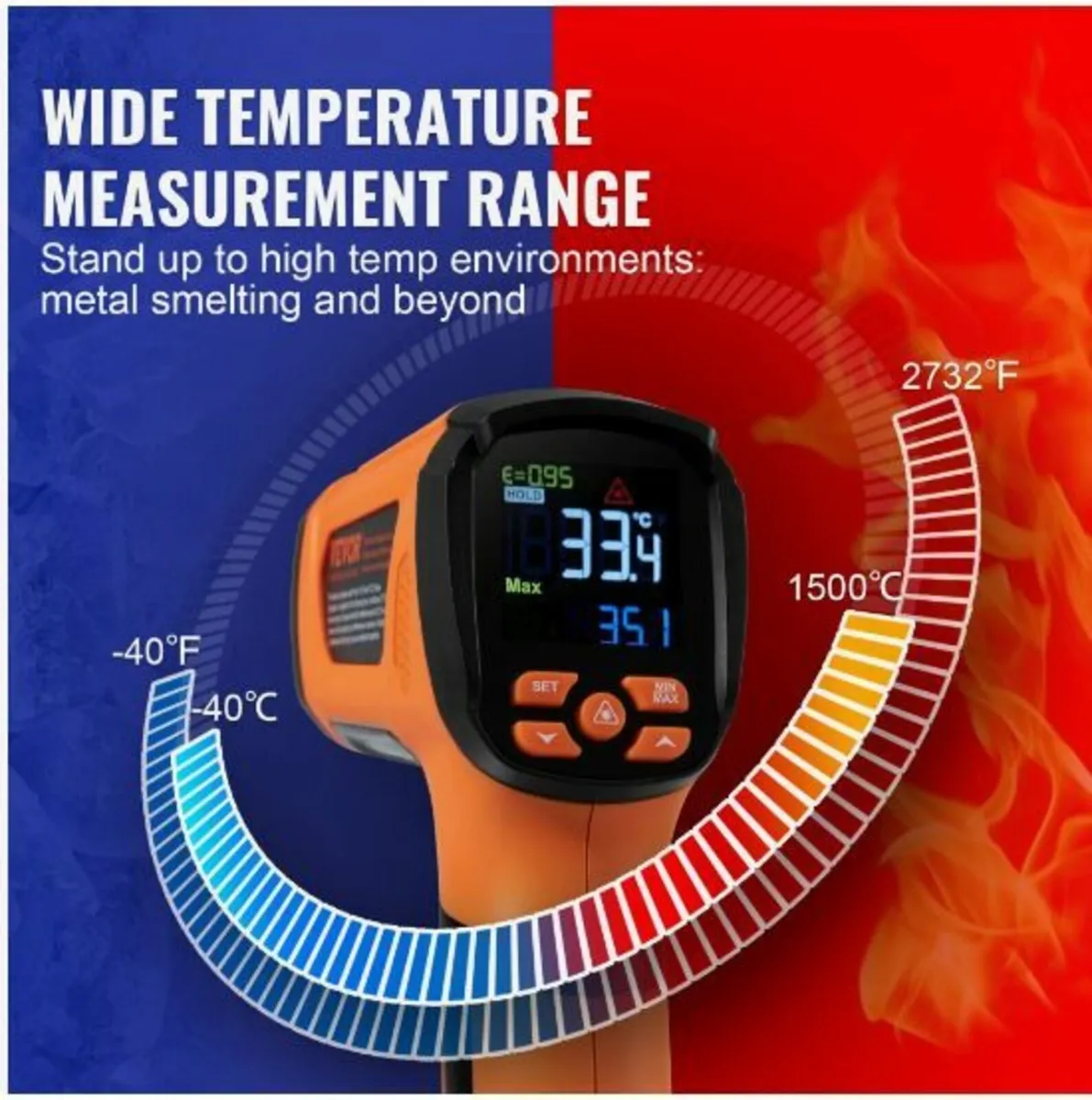 Infrared Thermometer -40~2732°F Dual Laser - Image 3