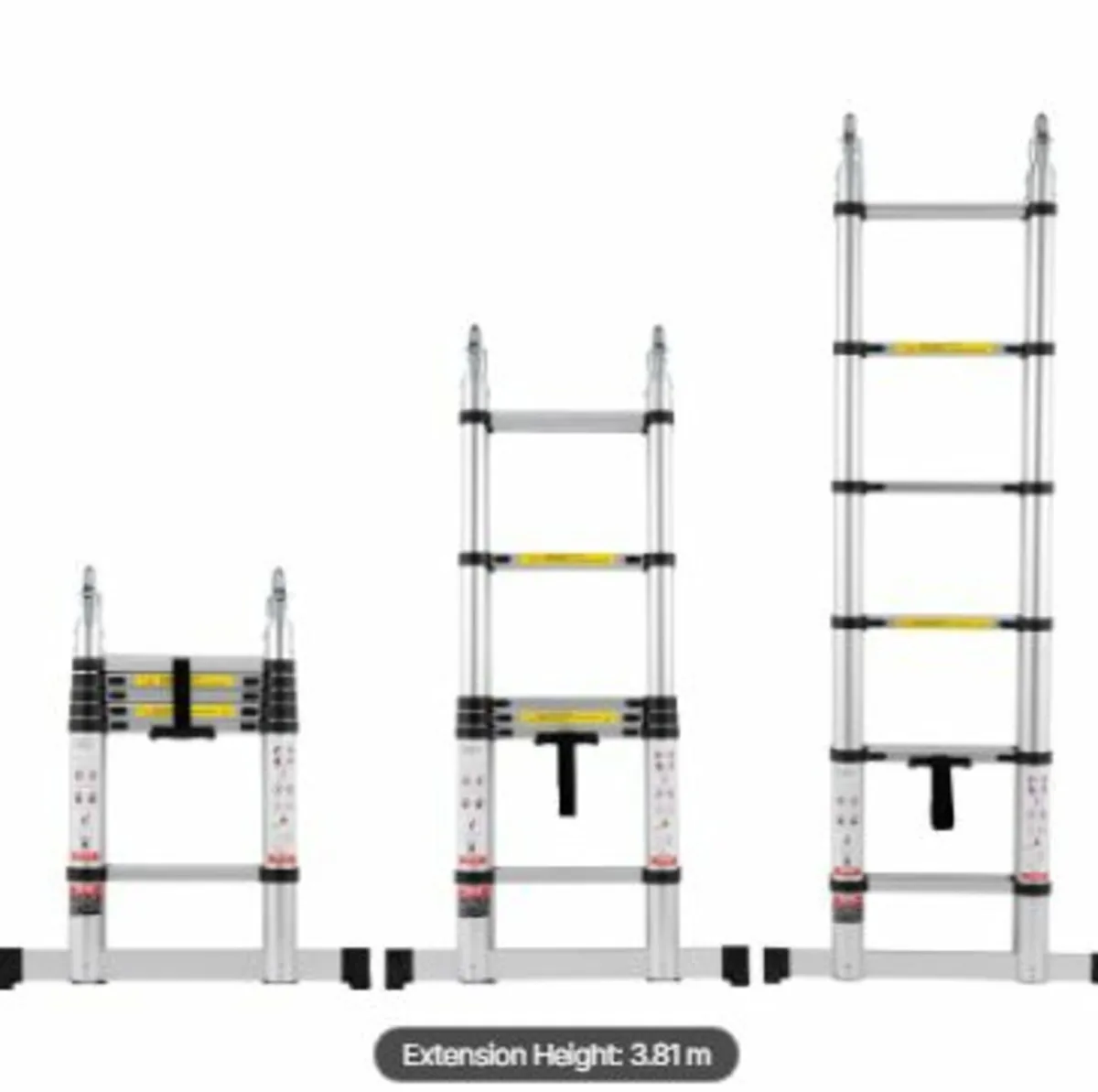 Telescoping Extension Ladder 12.5FT A-Shape w/ - Image 1