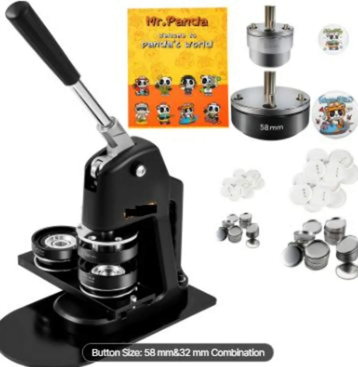Button Maker Machine, Multiple Sizes 1.25+2.25 - Image 1