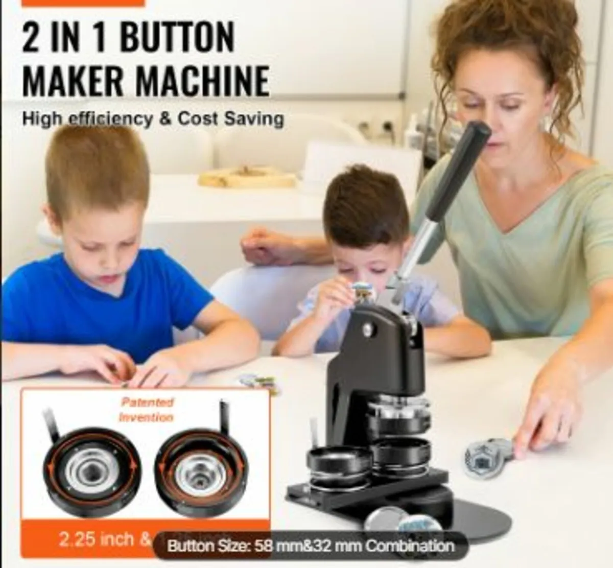 Button Maker Machine, Multiple Sizes 1.25+2.25 - Image 2