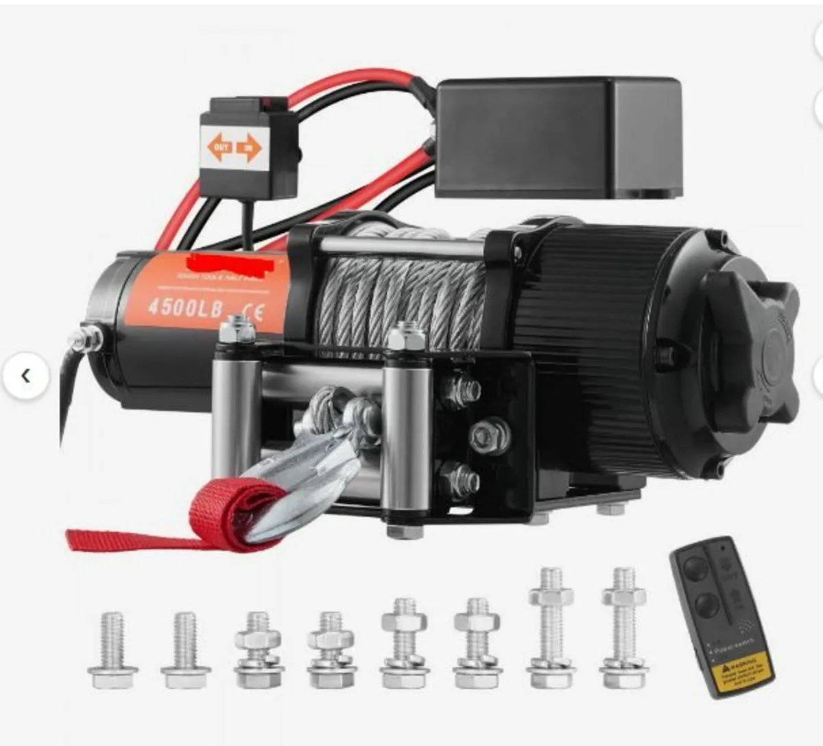 Electric Winch, 12V 4500 lb Load Capacity - Image 1