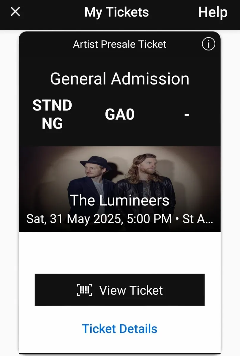 LUMINEERS TICKETS - Image 1