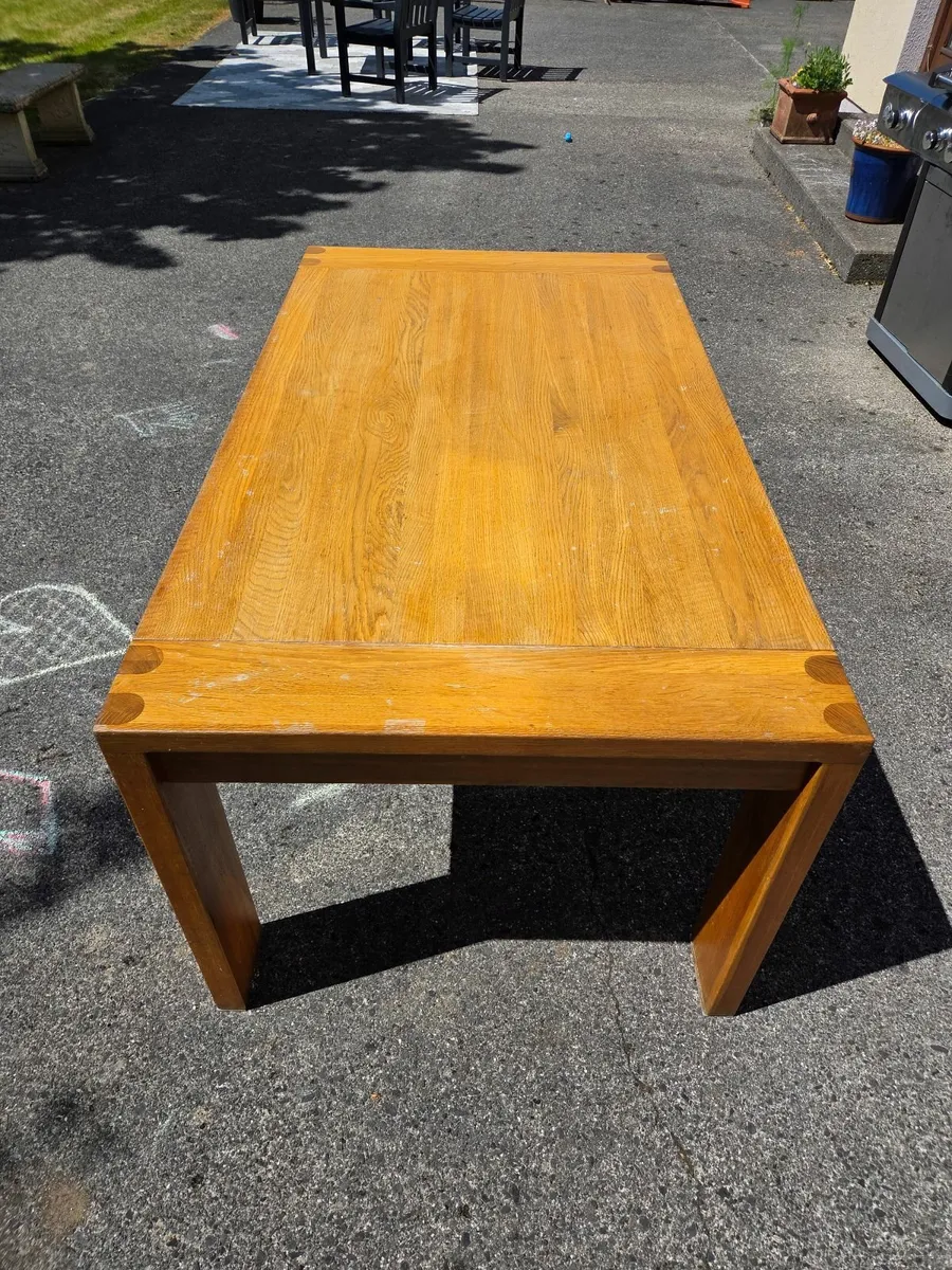 Solid Oak Dining Table and Chairs extendable - Image 3