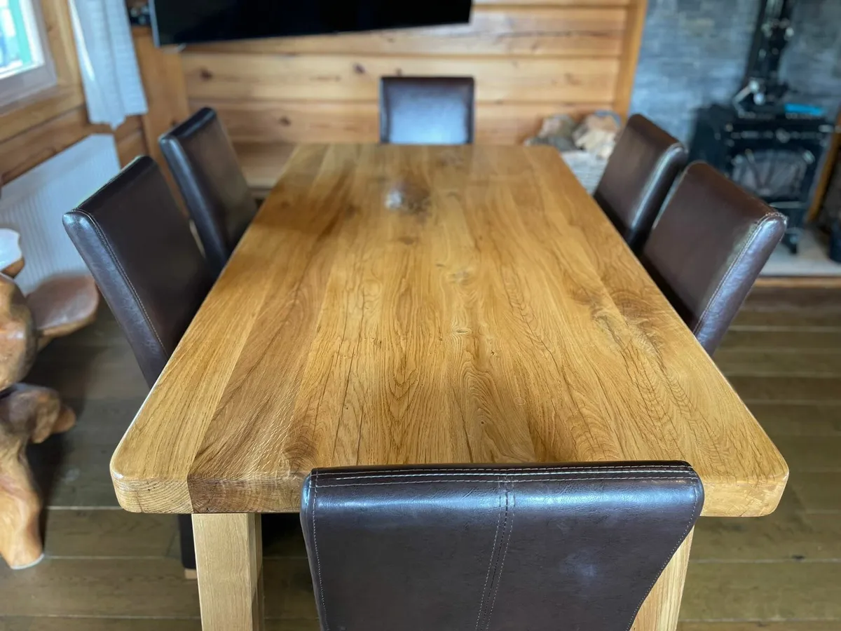 Solid Oak table and chairs - Image 2