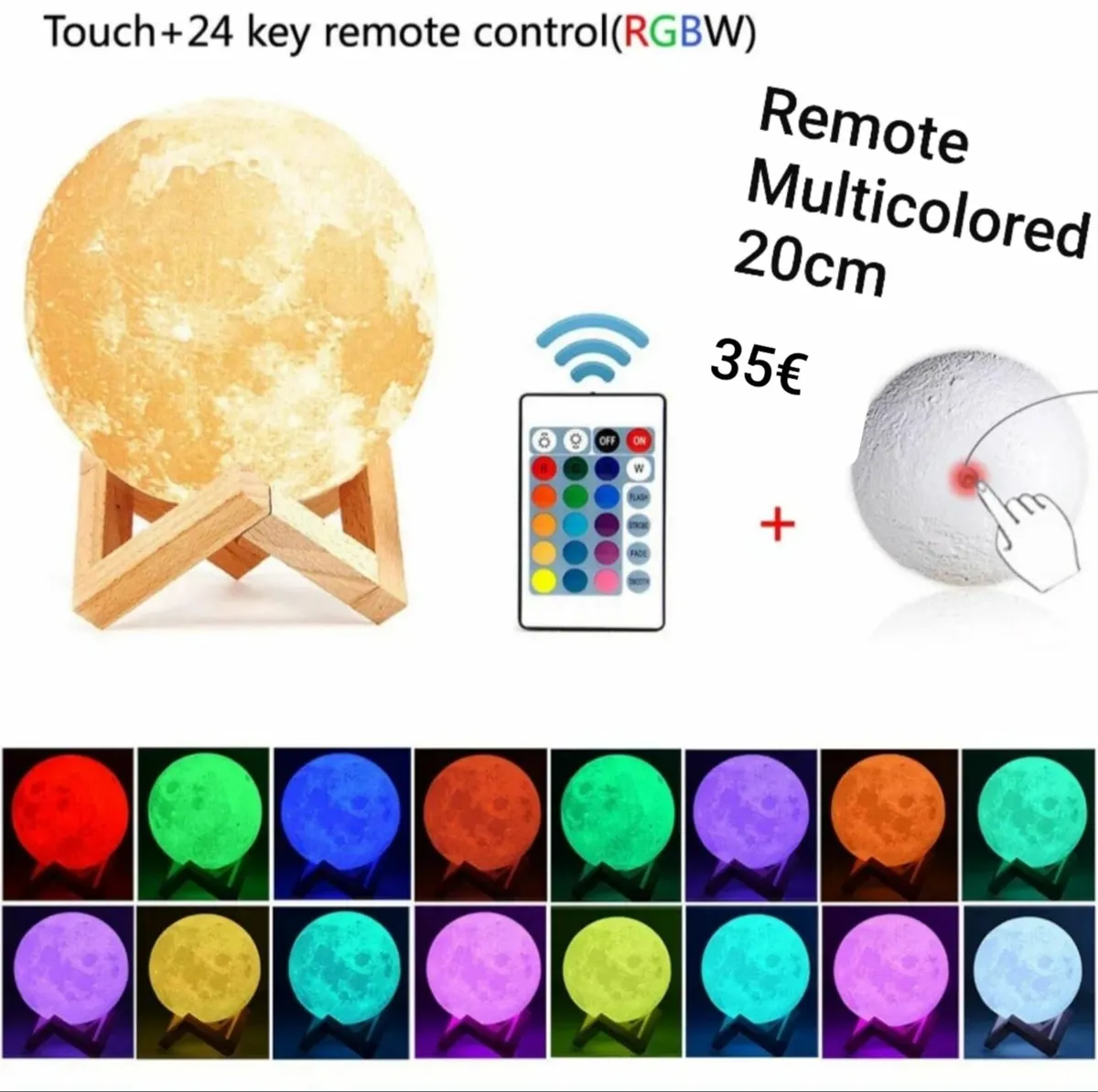Moon Lamp Touch Night Light Multi Color - Image 2