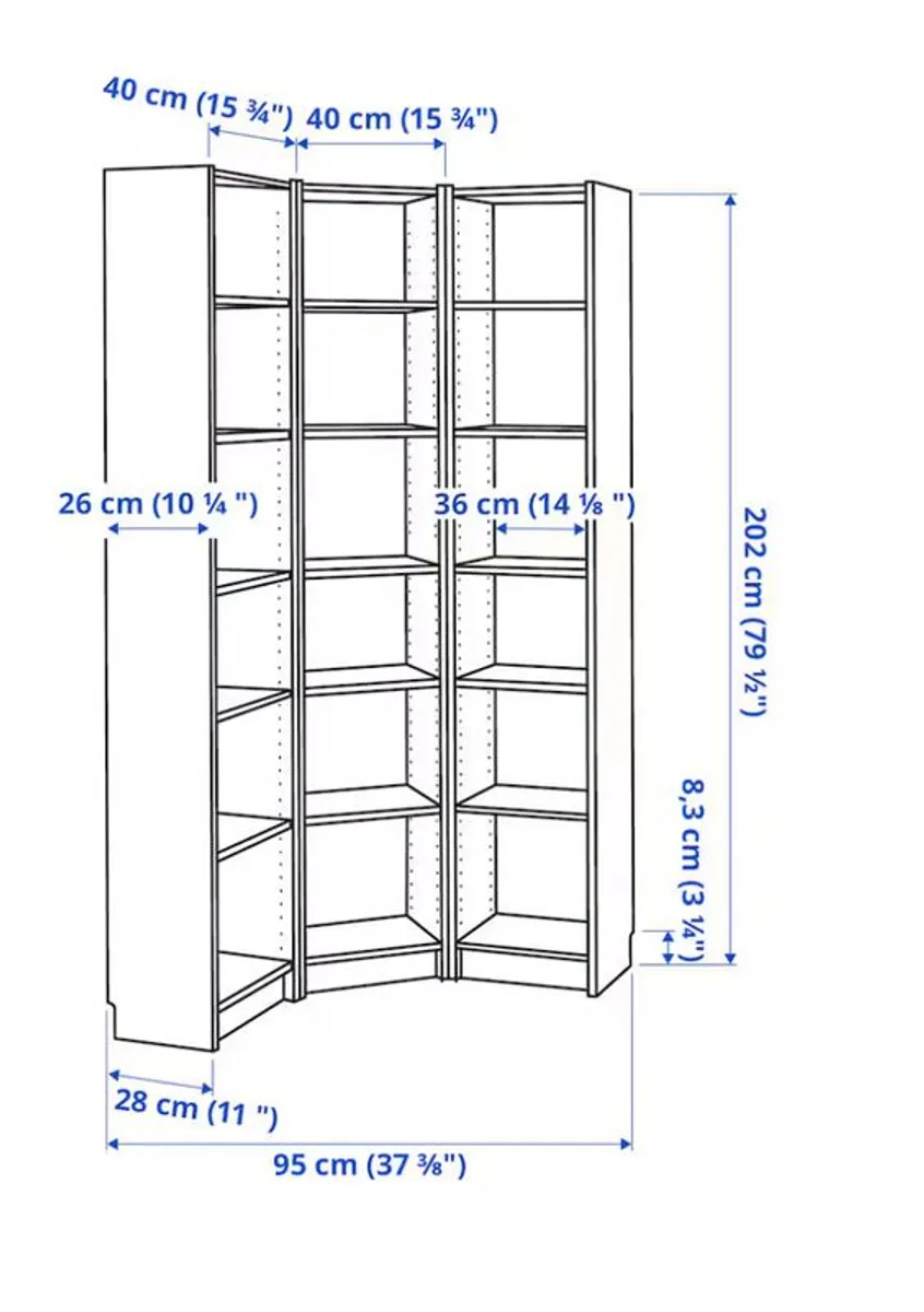Ikea Billy Corner Bookcase Shelves - Image 4