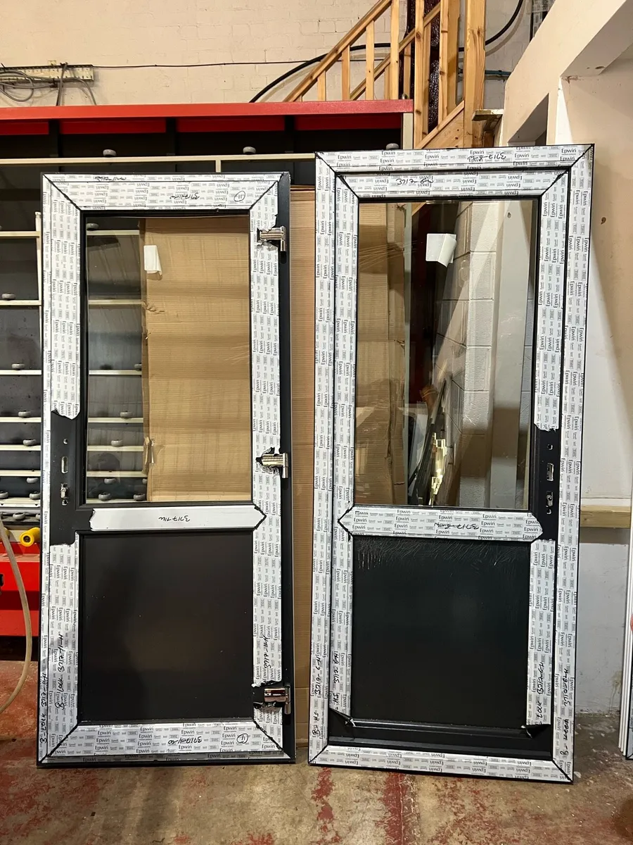 2100 x 900 half glass grey doors