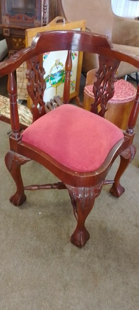 Pair Of Decorative Mahogany Corner Chairs - Image 2