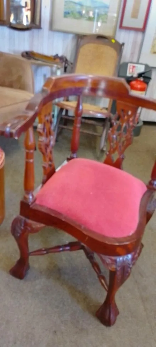 Pair Of Decorative Mahogany Corner Chairs - Image 3