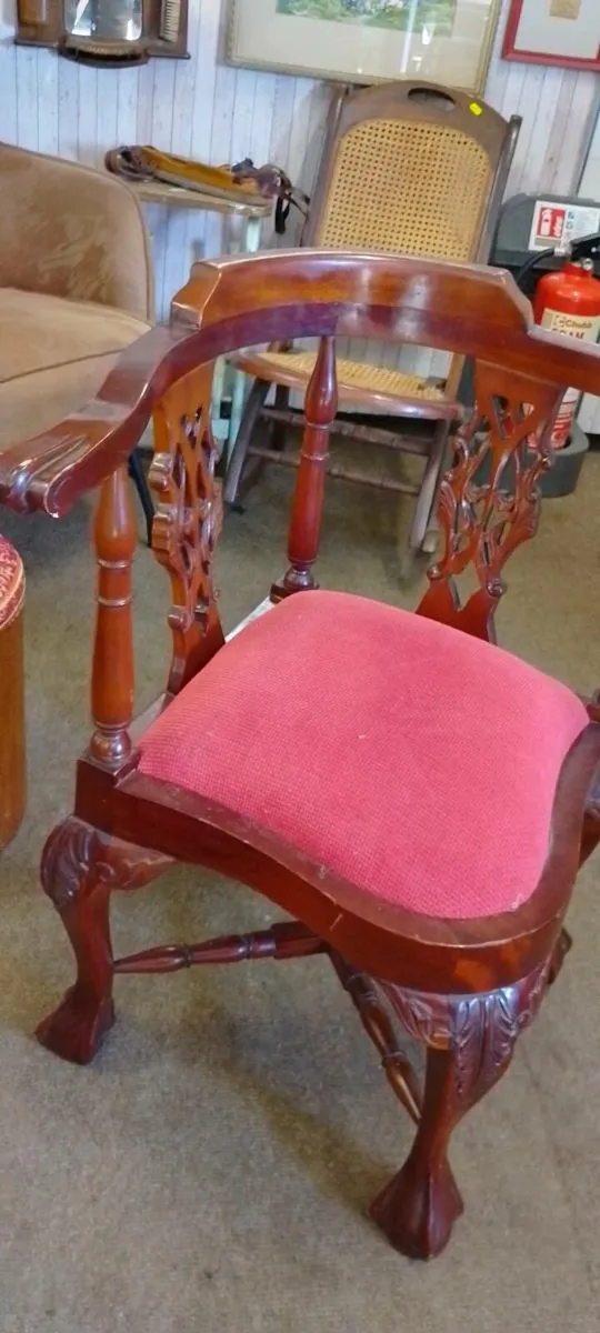 Pair Of Decorative Mahogany Corner Chairs - Image 4