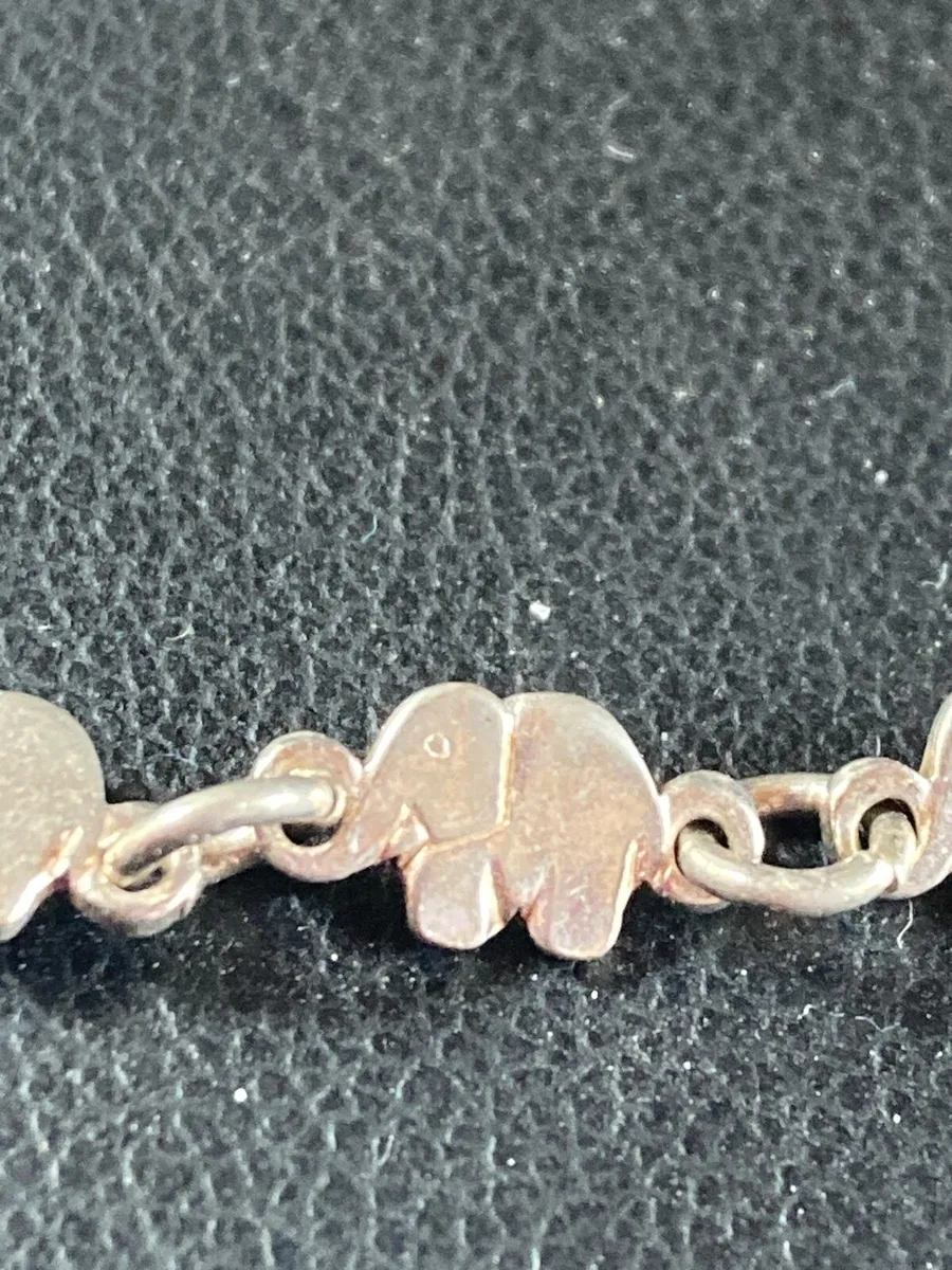 Sterling silver elephant link bracelet - Image 2