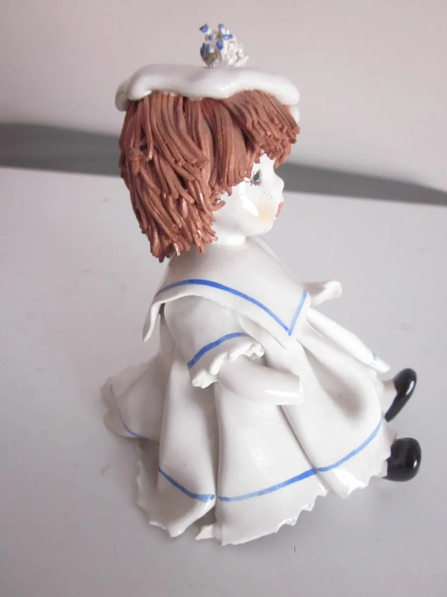 Lino Zampiva Spaghetti Hair Porcelain Girl Figure - Image 4
