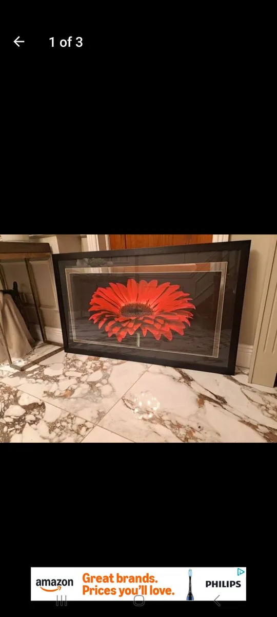 Black Flower Glass picture painting canvas