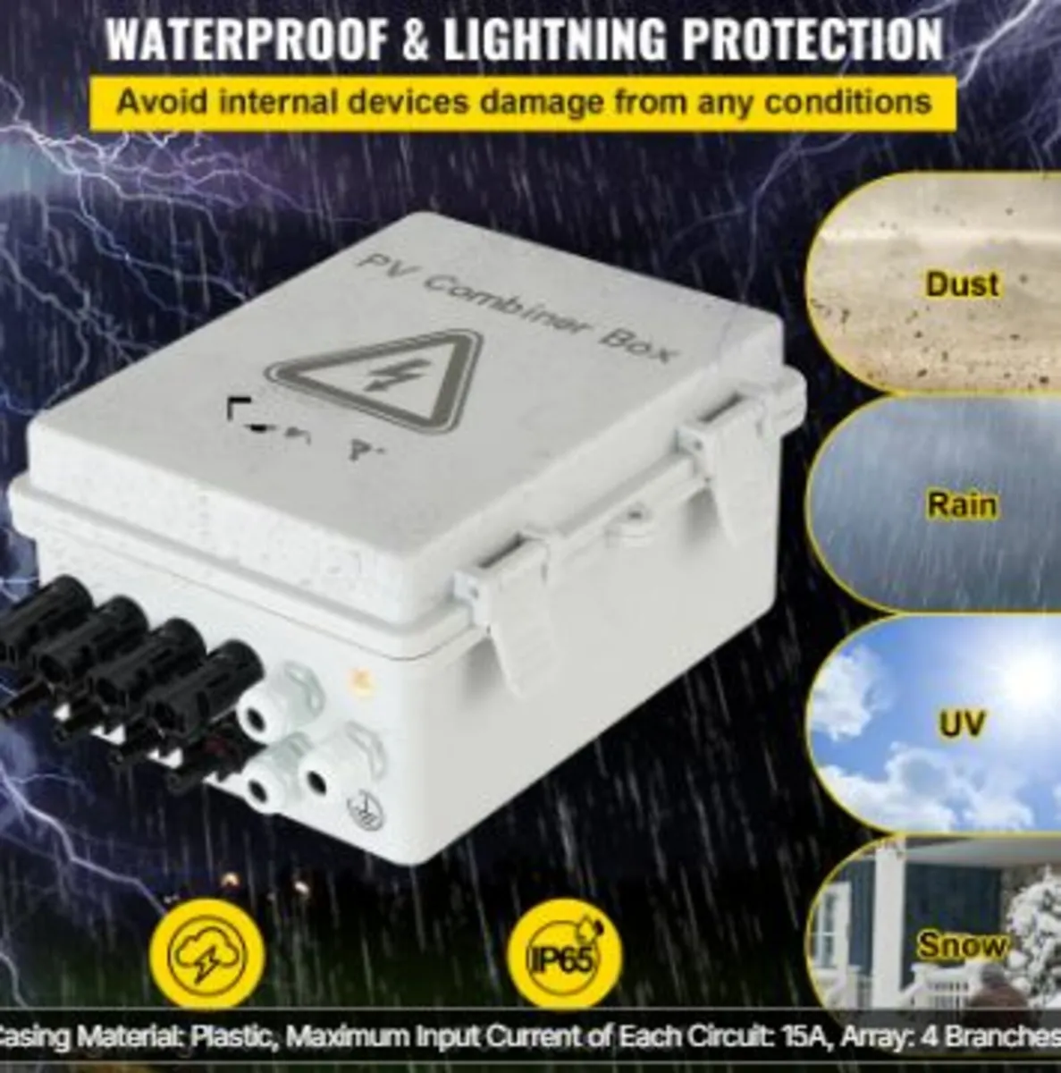 PV Combiner Box, 4 String, Solar - Image 4