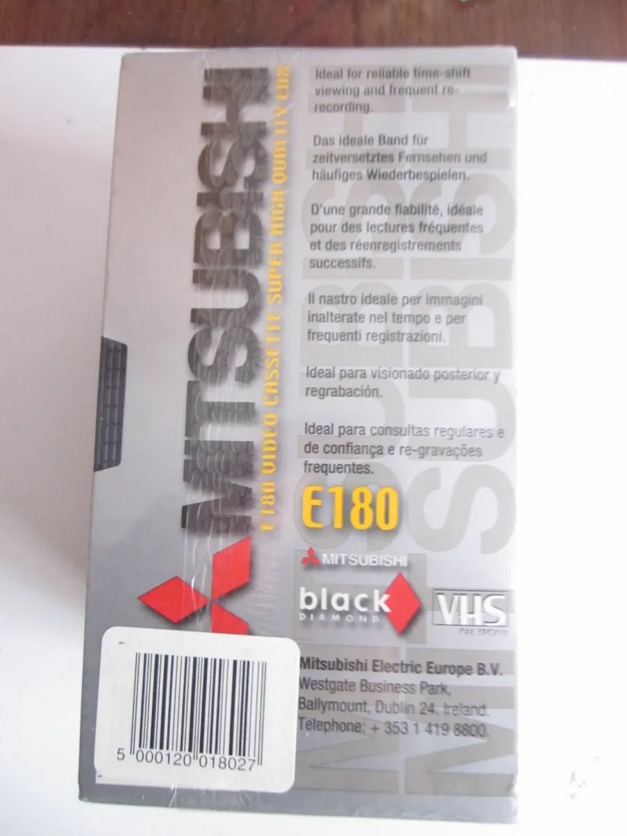 Mitsubishi 5 Pack E180 VHS Black Diamond Cassette - Image 3