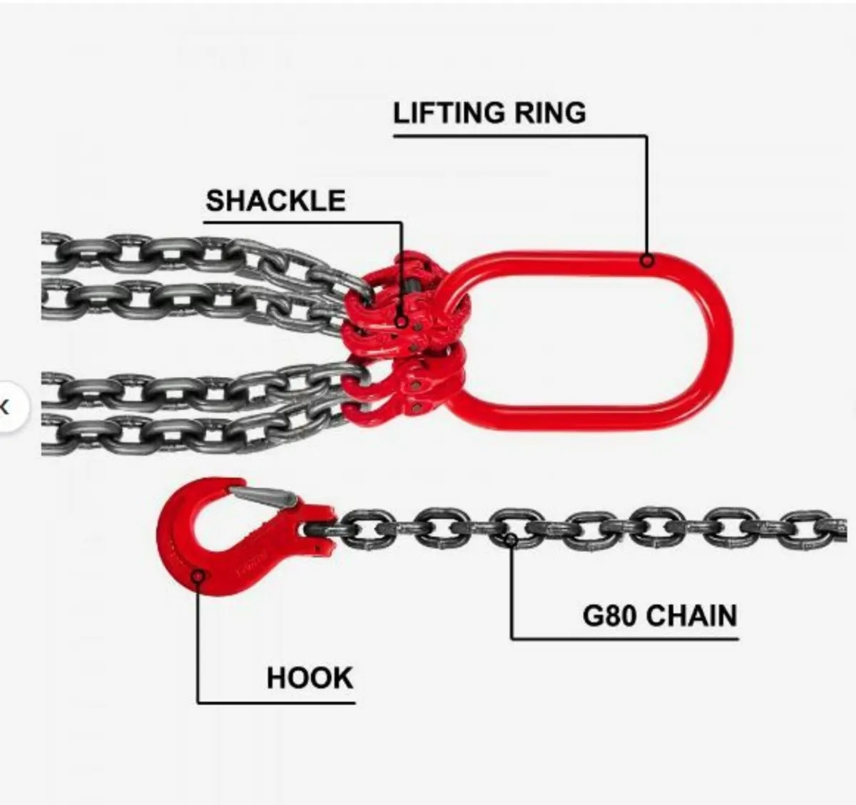 4 Legs Chain Sling with Sling Hook G80 - Image 3