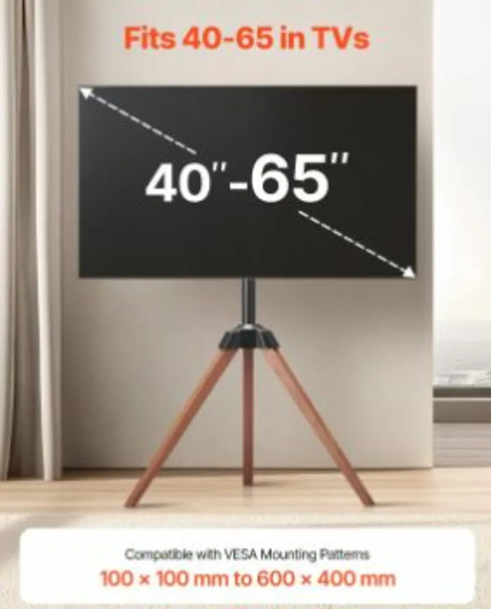 Tripod Easel TV Stand Wood Legs Holds - Image 2